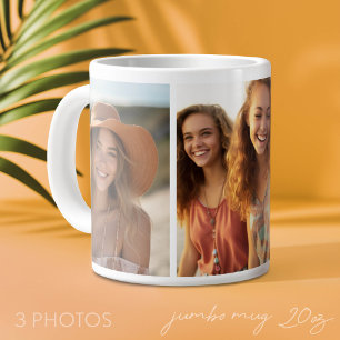 Taza De Café Gigante Agregar 3 Fotos - Collage Simple - Minimalista Mod