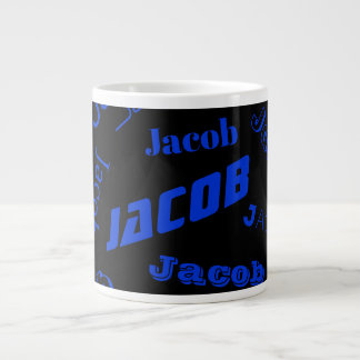 Taza De Café Gigante Agregar cualquier nombre o palabra | Azul y negro