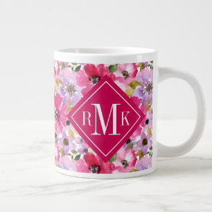 Taza De Café Gigante Agregar su monograma  Flora acuática de verano