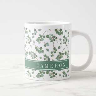 Taza De Café Gigante Agregar su nombre Árbol de oro de plata eucalipt