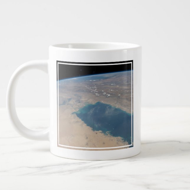 Taza De Café Gigante Aguas Azul Tropicales Del Golfo Pérsico. (Izquierda)