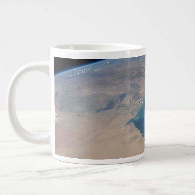 Taza De Café Gigante Aguas Azul Tropicales Del Golfo Pérsico. (Izquierda)
