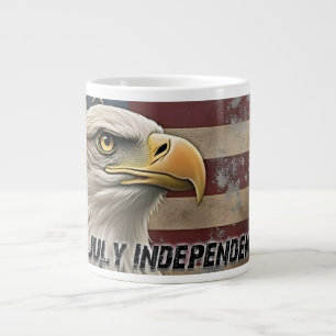 Taza De Café Gigante Águila y bandera majestuosas: espíritu de libertad