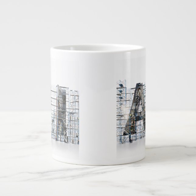 Taza De Café Gigante AI Industrial Letterform Architecture Art  (Frente)