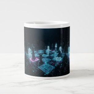Taza De Café Gigante Ajedrez Cyberpunk, Juego de Tablero Digital Neon S