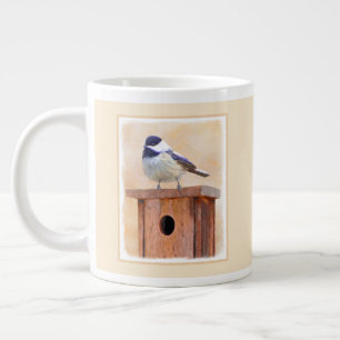 Taza De Café Gigante Ajedrez sobre pintura de aves original