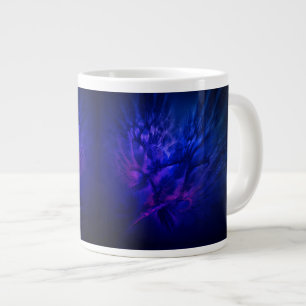 Taza De Café Gigante Alas místicas con plumas azules profundas