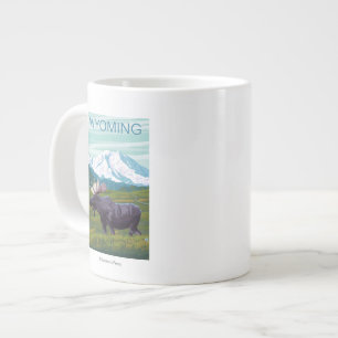 Taza De Café Gigante Alces con MountainWyoming