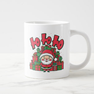 Taza De Café Gigante Alegre Papá Noel de Dibujos Animados Navidad