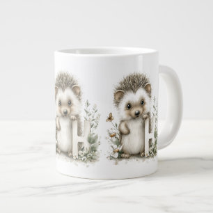 Taza De Café Gigante Alfabeto de animales bebés en acuarela lindo Erizo