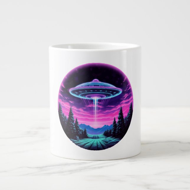 Taza De Café Gigante Alien Spaceship Retro Futurista (Frente)