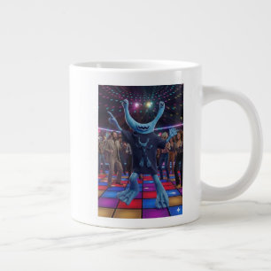 Taza De Café Gigante Alienígena en la pista de baile, alienígena sonrie