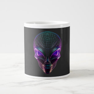 Taza De Café Gigante Alienígena Púrpura Con Ojos Luminosos