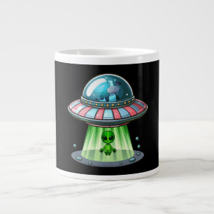 Taza De Café Gigante Alienígena secuestrando vaca