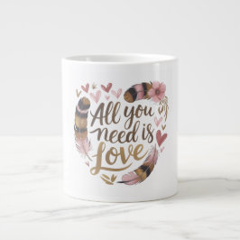 Taza De Café Gigante All You Need Is Love – A Gentle Boho Whisper