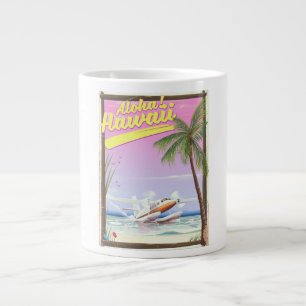 Taza De Café Gigante ¡Aloha! Cartel de viaje al estilo vintage de Hawái
