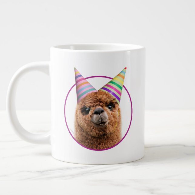 Taza De Café Gigante Alpaca vistiendo Gorras Fiestas (Izquierda)