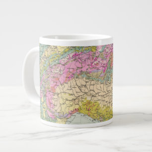 Taza De Café Gigante Alpenlander - Atlas Mapa de los Alpes