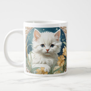 Taza De Café Gigante Alphonse Mucha Art Nouveau Kitten