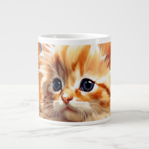 Taza De Café Gigante Alphonse Mucha Art Nouveau Naranja Cat