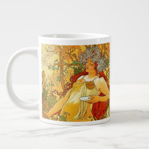 Taza De Café Gigante Alphonse Mucha Art Nouveau Otoño