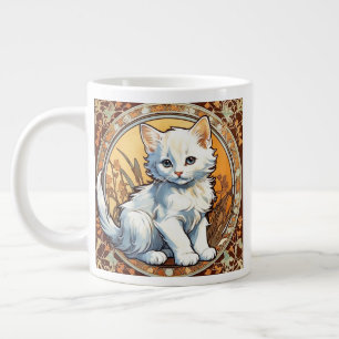 Taza De Café Gigante Alphonse Mucha Style Cat