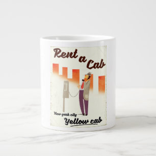 Taza De Café Gigante ¡Alquile un Taxi! Póster del taxi amarillo de NYC