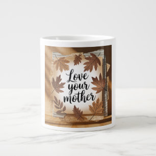 Taza De Café Gigante Ama a tu Madre Tierra Arte Ecológico de Hojas de O