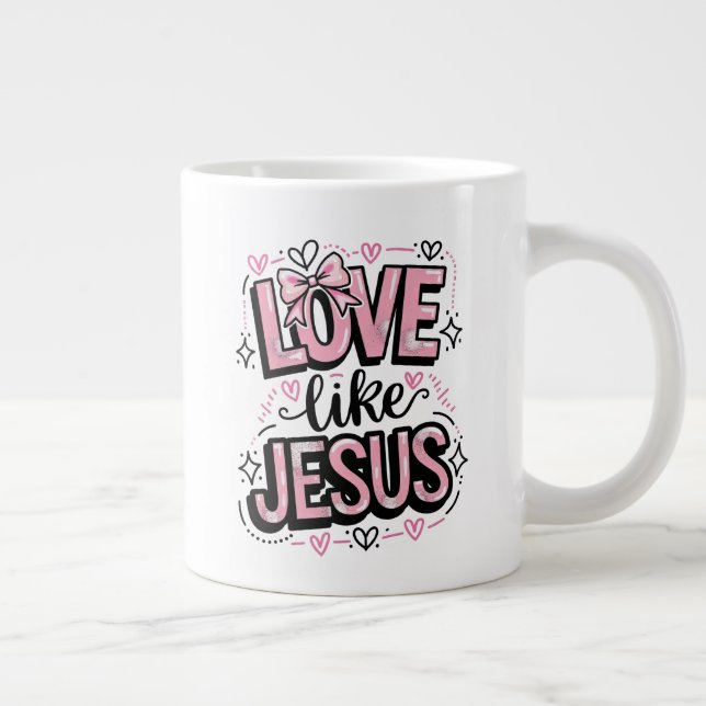 Taza De Café Gigante Ama Como Jesús (Derecha)