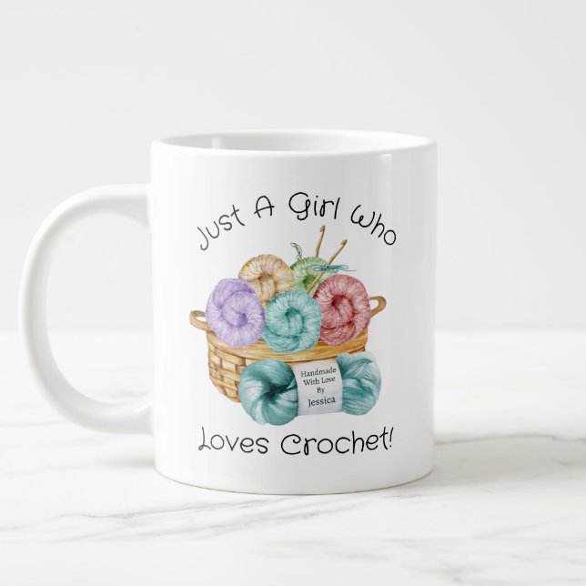 Taza De Café Gigante Ama Crochet Giant Coffee Mug Personalizado (Izquierda)