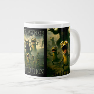 Taza De Café Gigante Amanecer de revolución divertido gato lagarto rana