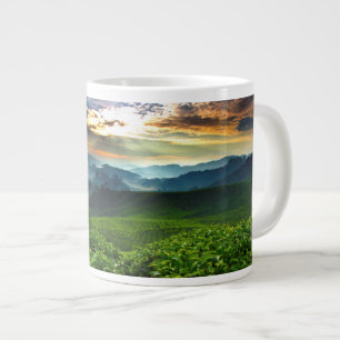 Taza De Café Gigante Amanecer sobre la granja de té
