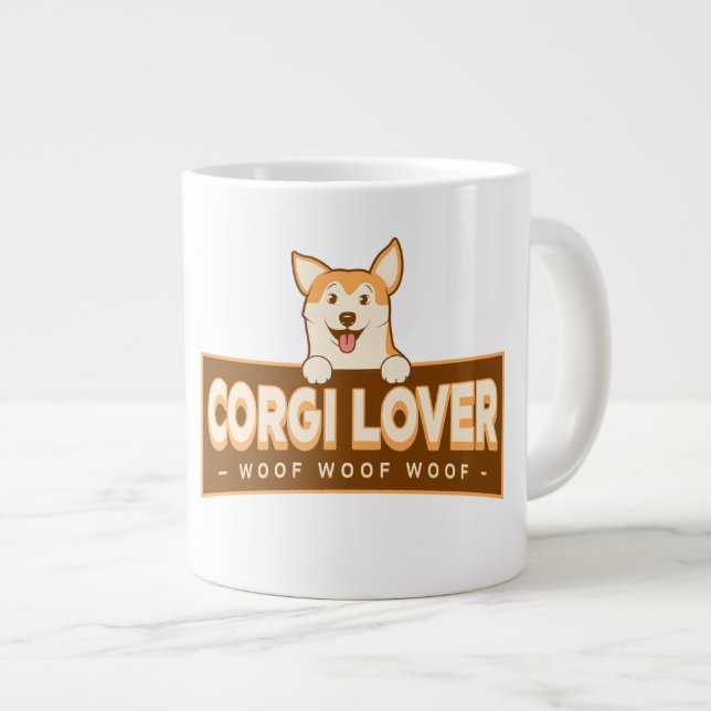 TAZA DE CAFÉ GIGANTE AMANTE DE CORGI (Derecha)