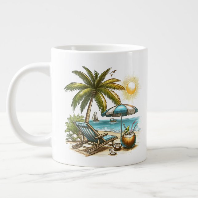 Taza De Café Gigante Amante de la playa (Izquierda)