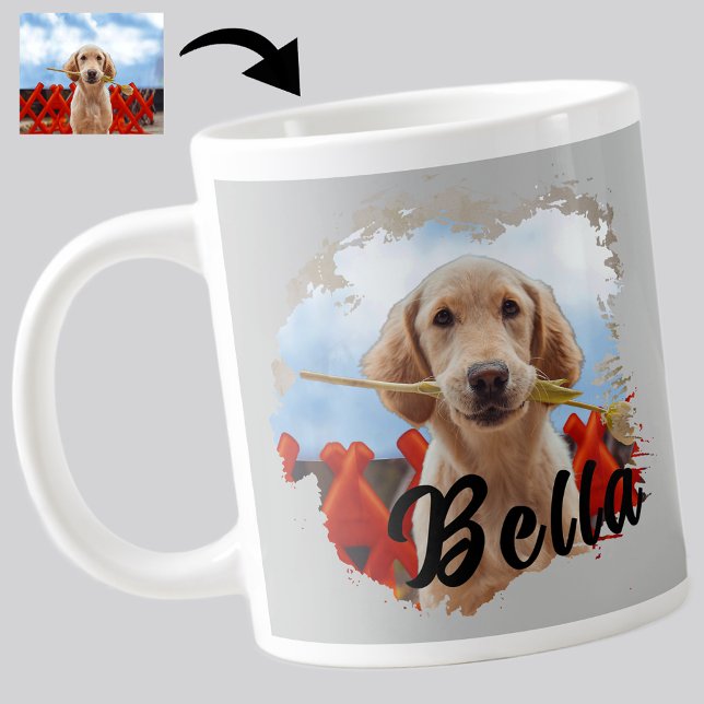 Taza De Café Gigante Amante de un perro simple y moderno (Subido por el creador)
