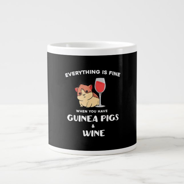Taza De Café Gigante Amante del vino de cerdo guineano (Frente)