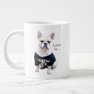 Taza De Café Gigante Amar al Bulldog francés Frenchie Mom Dad Dog Pe