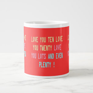 Taza De Café Gigante Amar el poema de la promesa de volver a colorear r