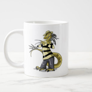 Taza De Café Gigante Amargasaurus Posando Como Freddy Krueger.