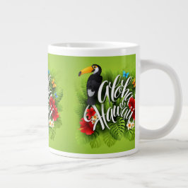 Taza De Café Gigante Amarillo de las flores de Aloha Hawaii