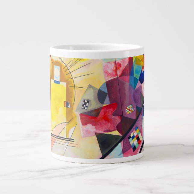 Taza De Café Gigante Amarillo-Rojo-Azul de Kandinsky (Frente)