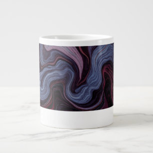 Taza De Café Gigante Amatista de medianoche Mármol Remolino Púrpura Azu
