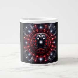 Taza De Café Gigante Amazing Red/Black Checkered Mandelbrot Starbursts
