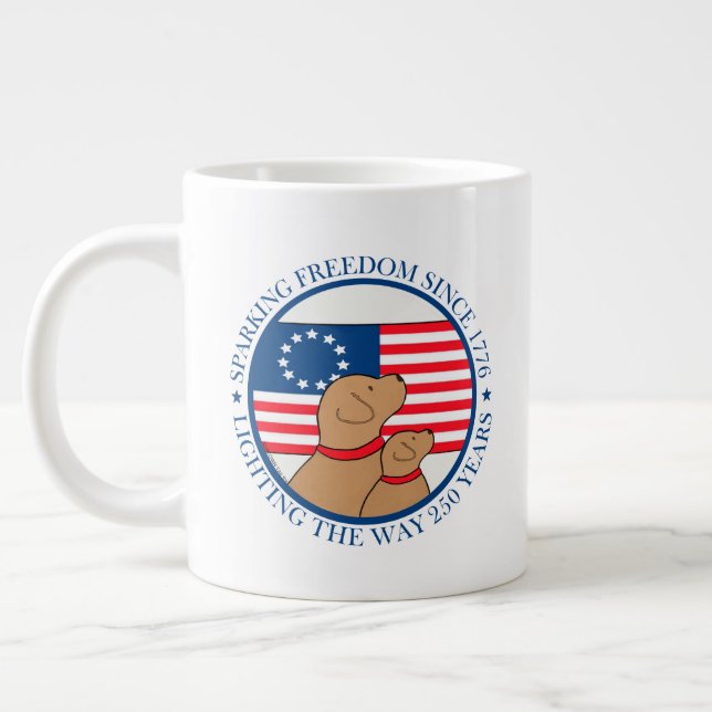 Taza De Café Gigante America 250 Sparking Freedom Since 1776  (Izquierda)