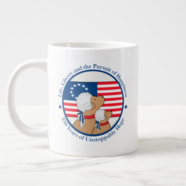 Taza De Café Gigante America 250 Year Anniversary Founding Fathers (Izquierda)