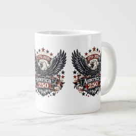 Taza De Café Gigante América Vintage 250 Águila Calva 1776-2026 Patriót