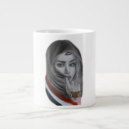 Taza De Café Gigante American Girl with Yemeni Roots – Yemen Flag