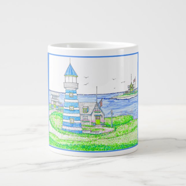 Taza De Café Gigante Americana 2 Lighthouse Jumbo Mug (Frente)