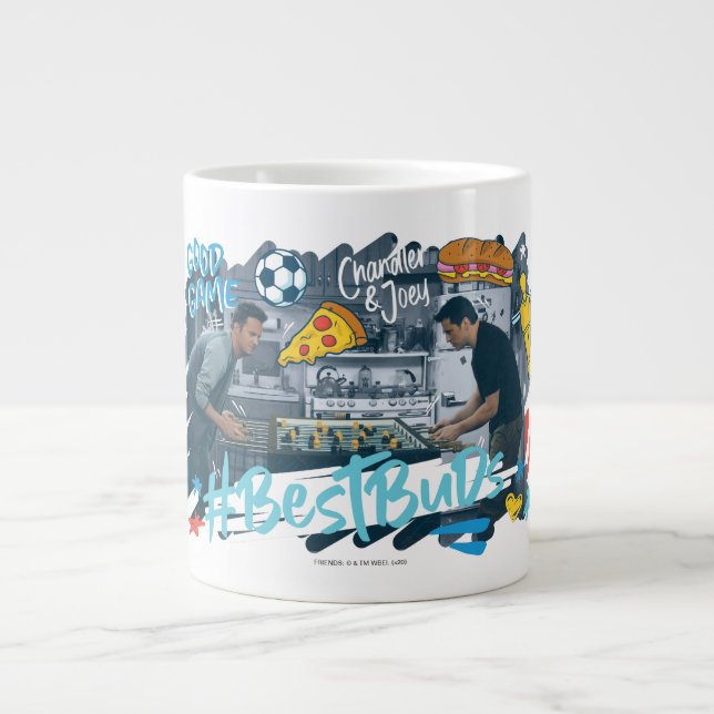 Taza De Café Gigante AMIGOS™ | Chandler & Joey - Mejores Buds (Frente)