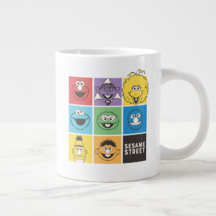 Taza De Café Gigante Amigos de la Calle Sésamo   Bloques de colores